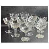 Lot of VTG Glasses Champagne +