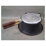 Wagner Cast Iron Waffle Iron w/ Wood Handles