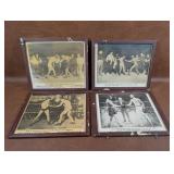 4 Old Prints of Boxing Scenes