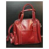 Latico Red Leather Handbag w/ Shoulder Strap