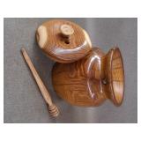 Hand-Turned Black Locust Honey Pot & Dipper Set