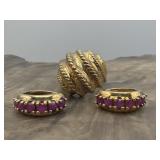 1/30 14k 925 Signed Ring & 925 Earrings