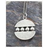 Vintage Modernist Silver Pendant & 925 Necklace