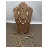 Gold Tone Costume Jewelry & 18k IHGE Band Ring