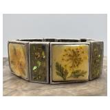Mother of Pearl Pressed Flowers & Inlays Bracelet