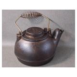 Vntg Wagner Ware Cast Iron Tea Kettle w/ Lid