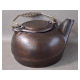 Antique Pot Belly Cast Iron Tea Kettle