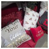 Large Lot of Christmas Decor / Accent Pillows
