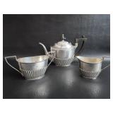 Sterling Silver Tea Set Tea Pot Sugar Creamer