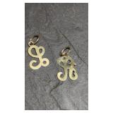 14K Yellow Gold Charm Letters