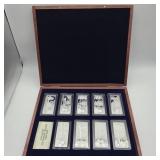 AMERICAN MINT SILVER INGOT SET SILVER PLATED