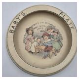 Antique Roseville Creamware Baby Plate