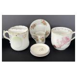 Antique Shaving Mug, Limoges Mustache Cup, Floral