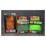 Needoh Squish Ball Bundle, Gummy Bear, Swirl Cube