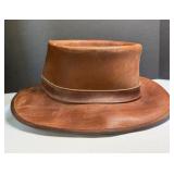 Vintage Skullyï¿½s by Henschel Leather Hat Made in