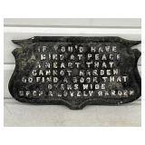 CAST ALUMINUM GARDEN PLAQUE