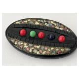 Vintage Bakelite Mosaic Brooch Pin Costume