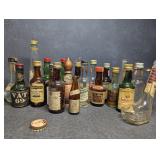 Vintage Miniature Liquor Bottles, Empty & Old