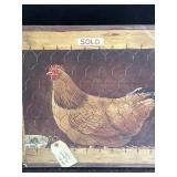 HEN IN CAGE SOLD PRINT IN TABLE OR WALL FRAME