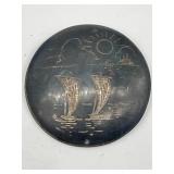 VINTAGE STERLING SILVER JAPANESE DAMASCENE BROOCH