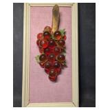 Mid Century Framed Lucite Grape Cluster Art