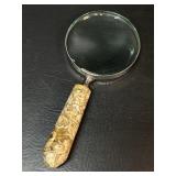 Crushed Seashell Resin Handle Magnifying Glass 4'