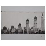 Progression of Empire State Building Poster in B&W