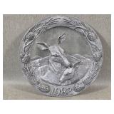 1982 Michael Ricker Sculpted Pewter Plate
