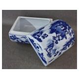 Flow Blue / Cobalt Chinese Casket Box