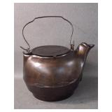 Antique Pot Belly Cast Iron Tea Kettle #8