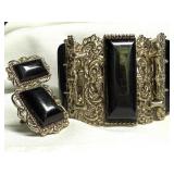 Over 2" Wide Vintage Costume Jewelry Bracelet &