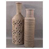 Hobby Lobby Cutout Lattice & Ribbed Ceramic Vases