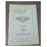 Rare 1932 Co-Masonry Ritual Booklet Installed