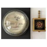 Antique Domed Glass Maine Paperweight & Portable