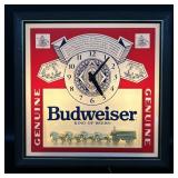 Vintage Budweiser Lighted Bar Clock Golden