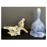 Vintage WalMart Christmas Bell & Bird Figurine
