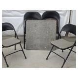 Vintage Samsonite Card Table Set in Black