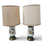 Pr Vtg Porcelain Table Lamps