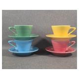 Set of Four Homer Laughlin Fiesta Teacups+
