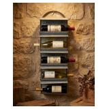 Galvanized And Steel Wall Mounted Wine Rack, Wine