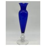 Cambridge Glass Cobalt Blue Vase w/ Keyhole Base