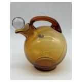 Art Deco Cambridge Glass Amber Ball Decanter