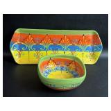 Hand Made in Spain Bread/ Cracker Tray w/ Bowl