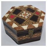 Munoz Granada Spain Inlaid Hexagon Trinket Box