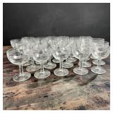 1960ï¿½s Clear Glass Stemware Etch Dot 5 w/ Band 28