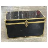 Black Foot Locker w/ Brass Colored Trim