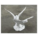 White Bisque Porcelain Figurine Wild Ducks in