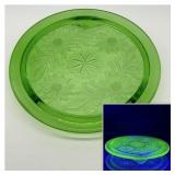 Uranium Depression Glass ~Jeanette Sunflower 10