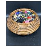 Basket Bowl full of Vintage Buttons