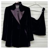 Emporio Armani Deep Purple Velvet Blazer w/ Roses